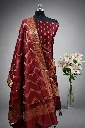 Semi Banarasi Katan Silk Unstitched Suit With Silk Border Jaal Dupatta (copy)